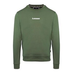 Aquascutum Mens Cotton Blend Ribbed Collar Regular Sweatshirt / Military Green